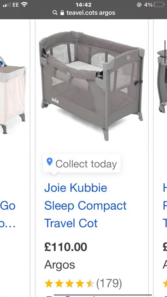 gumtree travel cot